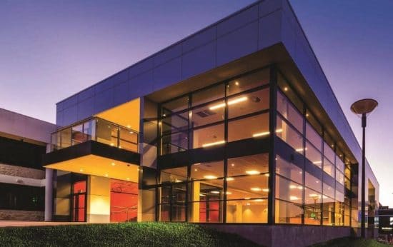 Bega Valley Innovation Hub building at night